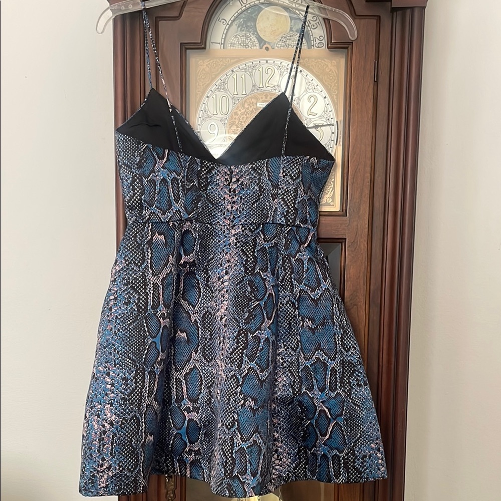 Lovers + Friends Vibrant Blue Python Patterned Dr… - image 6